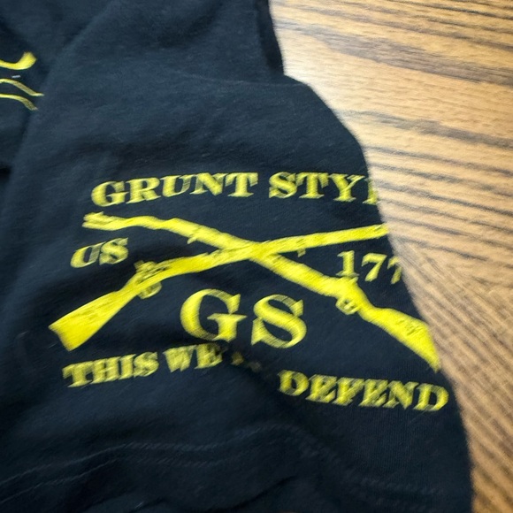 Grunt Style Black Tee with Yellow Graphic - Picture 5 of 5